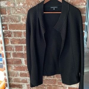 Merino wool black womens cardigan